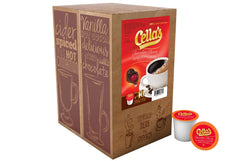 Steaming cup highlights Cella's chocolate cherry notes for a flavorful break