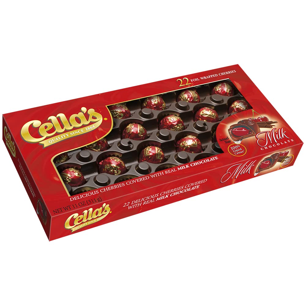 Cella's milk chocolate covered cherries, foil-wrapped, ideal for gifting