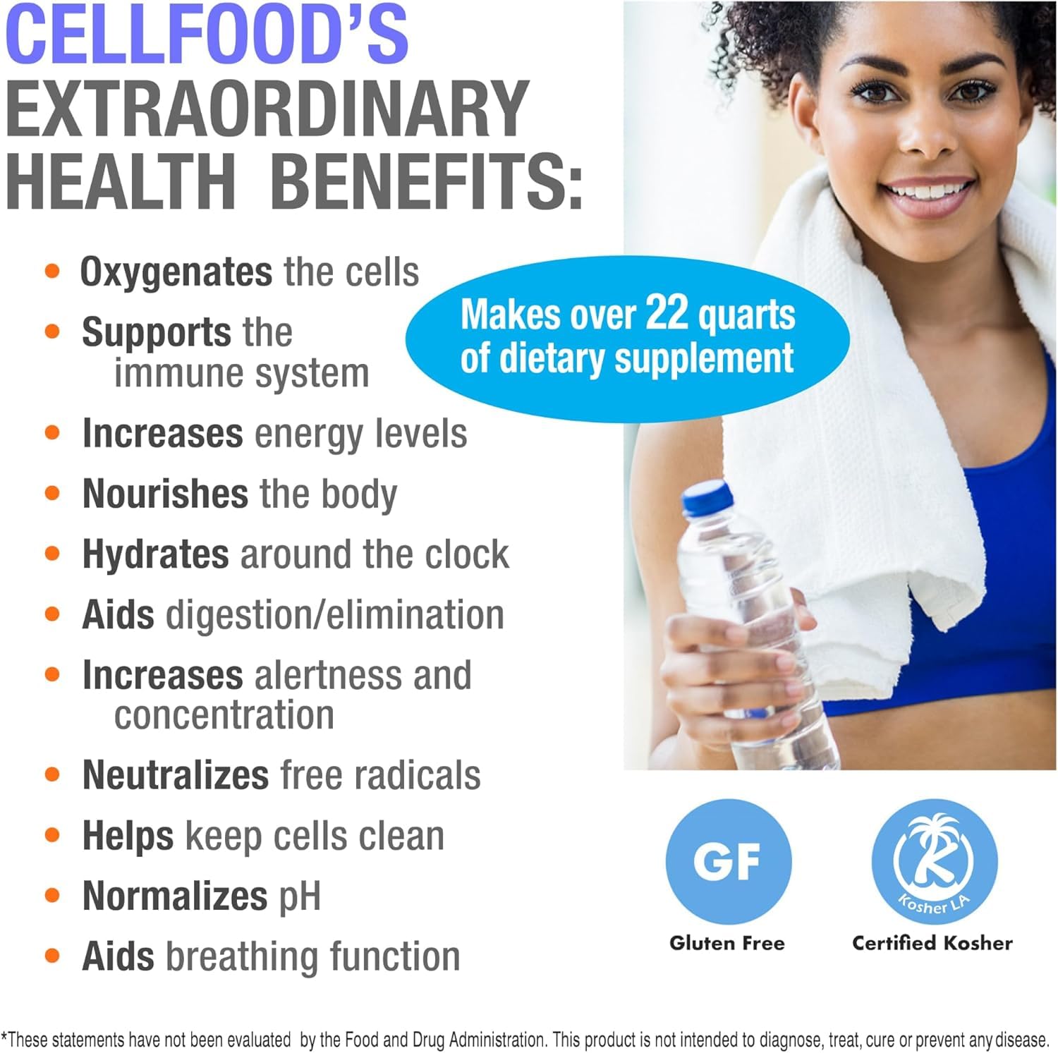 Cellfood athlete-use scene showing ready-to-take supplement during training.