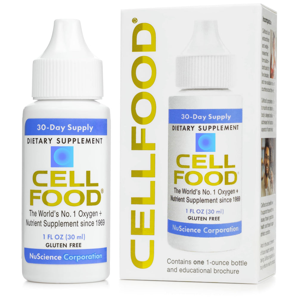 Cellfood Oxygen Boost bottle ready to mix for energy support.