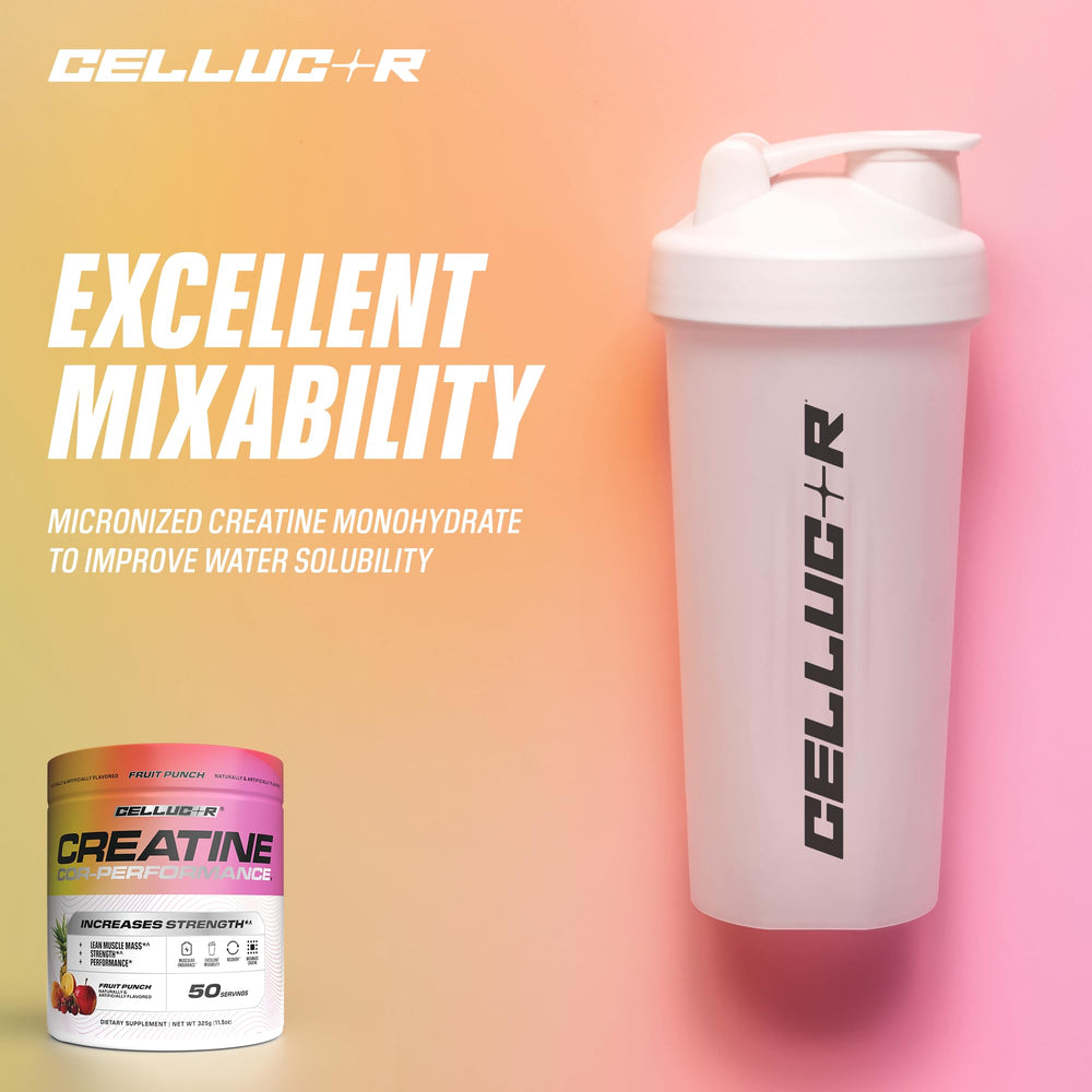 Cellucor Creatine Powder Fruit Punch glass shows smooth mixed texture