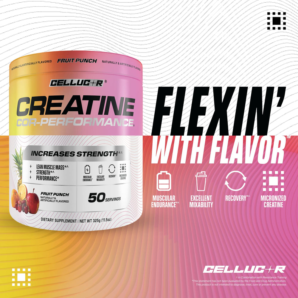 Cellucor Creatine Powder Fruit Punch shaker mix ready for use