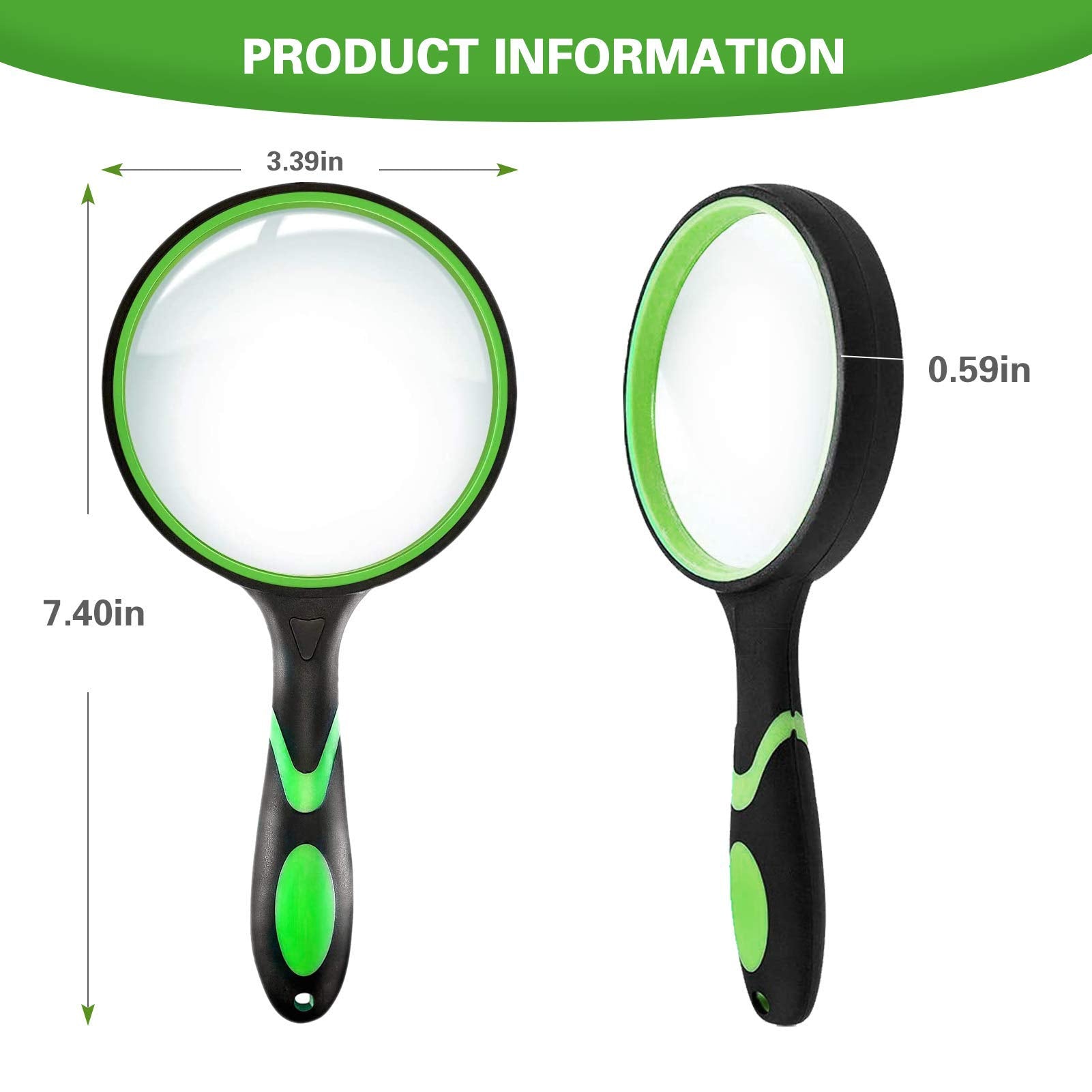 Celosia magnifying glass 75mm with non-slip handle for comfortable use