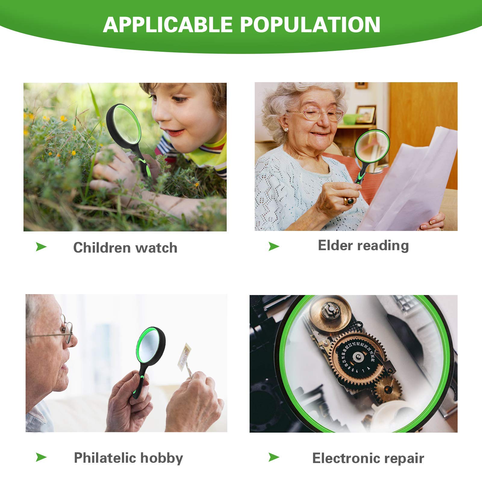 Celosia magnifying glass 75mm aids seniors reading labels and print