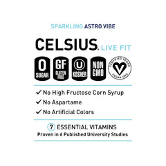 Close-up of MetaPlus ingredients in CELSIUS Astro Vibe