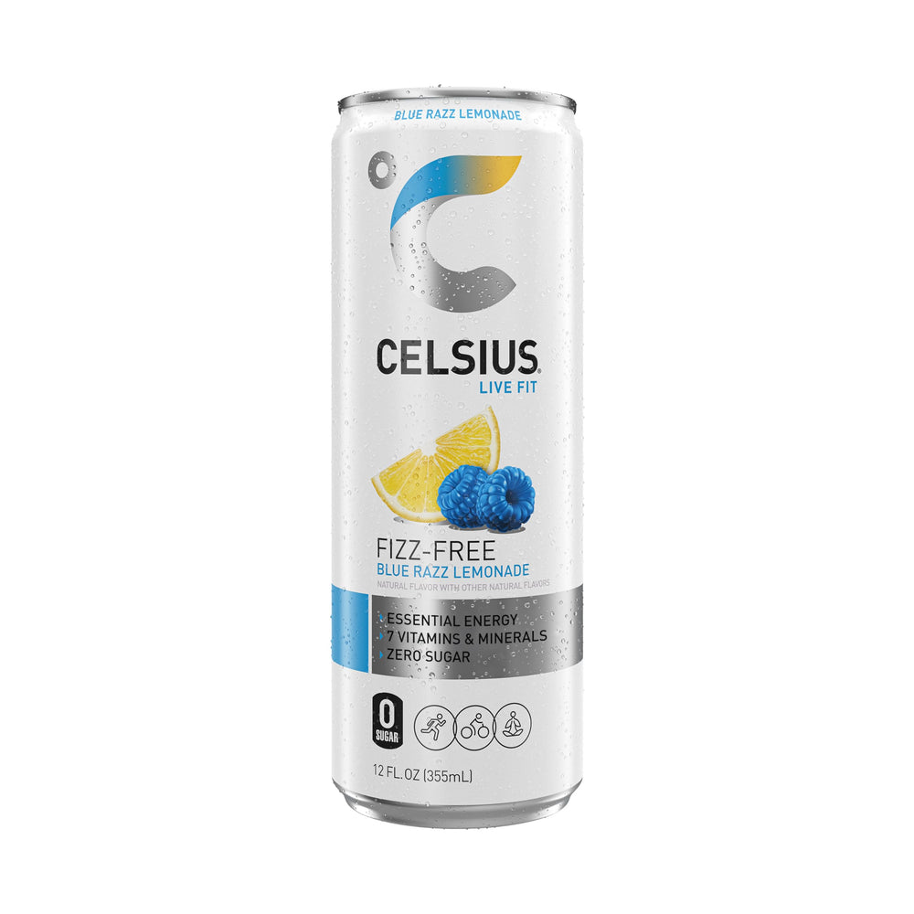 Nutrition panel shows EGCG green tea and essential vitamins in CELSIUS.