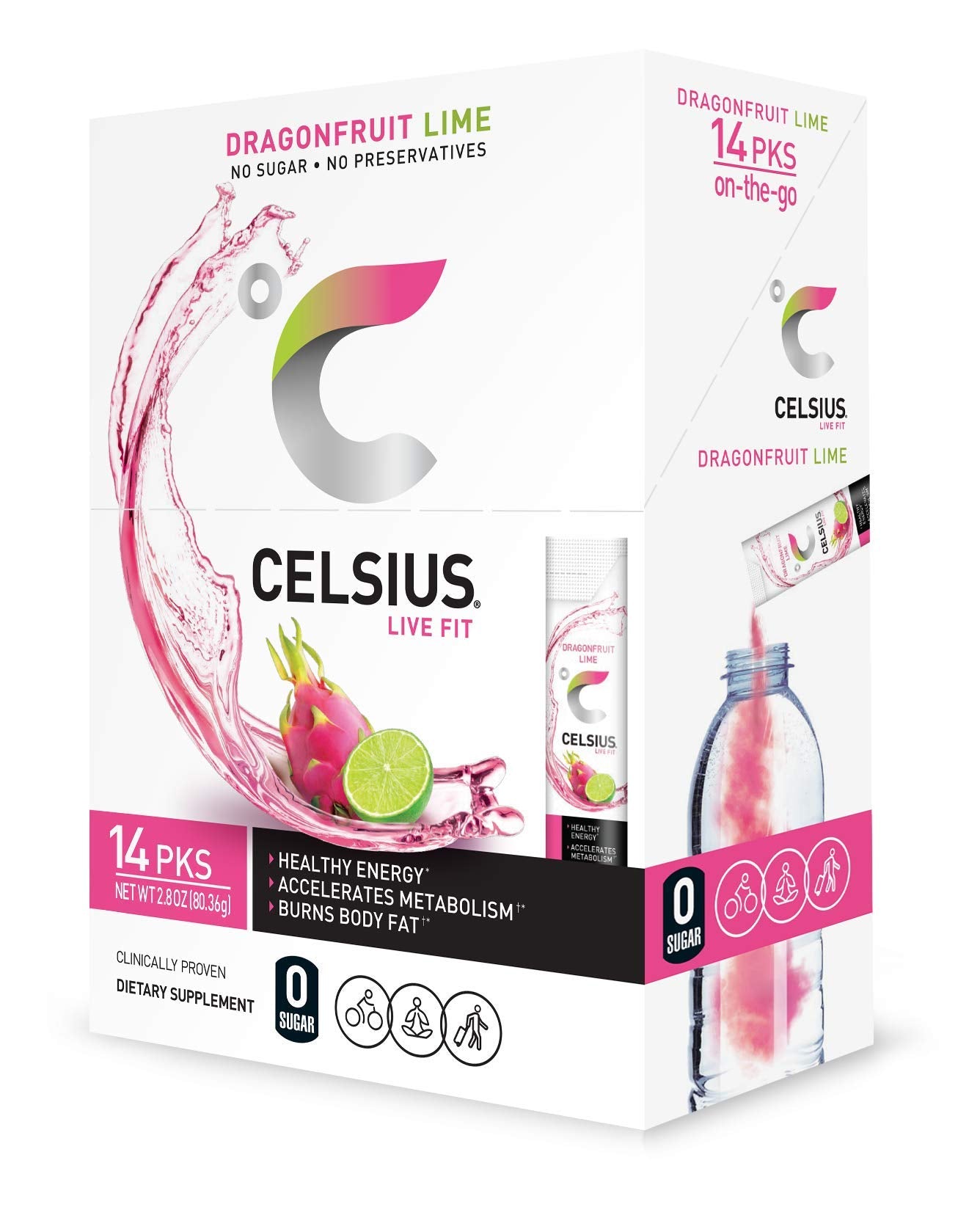 Celsius guarana seed extract label indicating a natural energy lift.