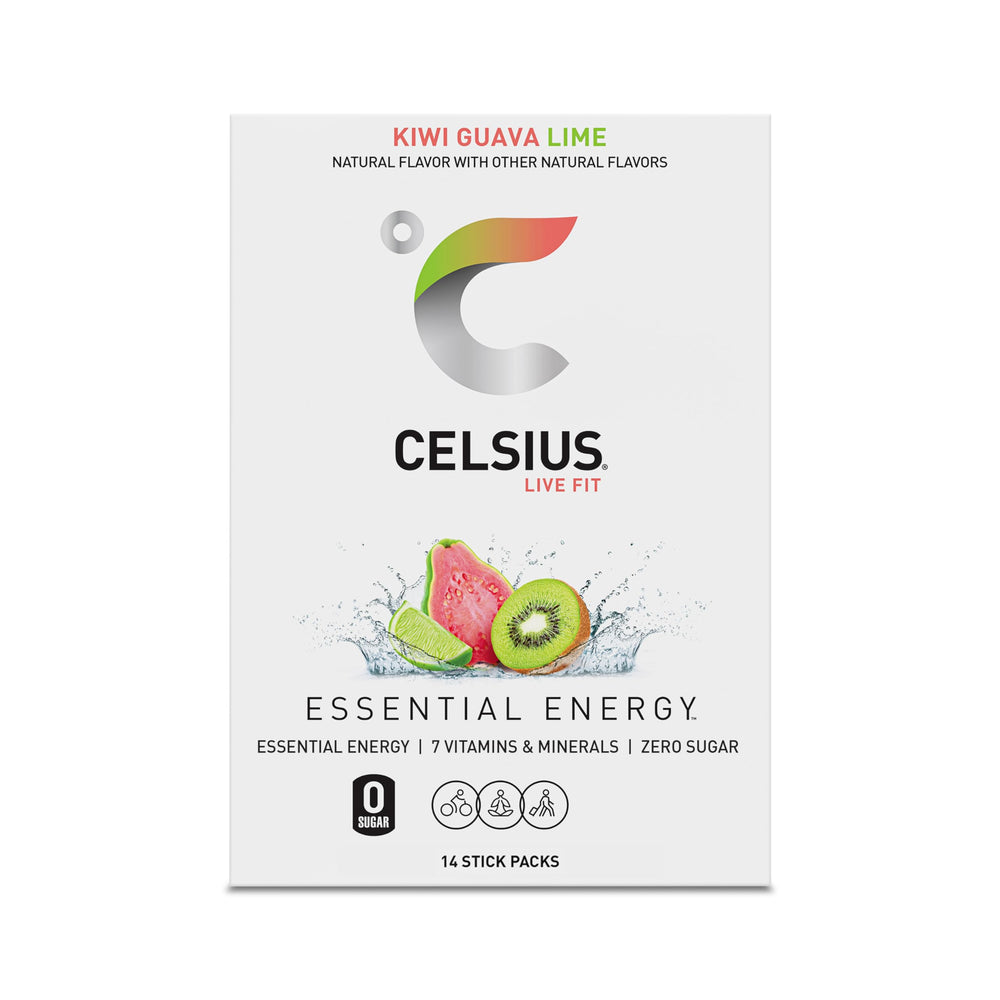 CELSIUS Kiwi Guava Lime flavor note enhances taste during workouts