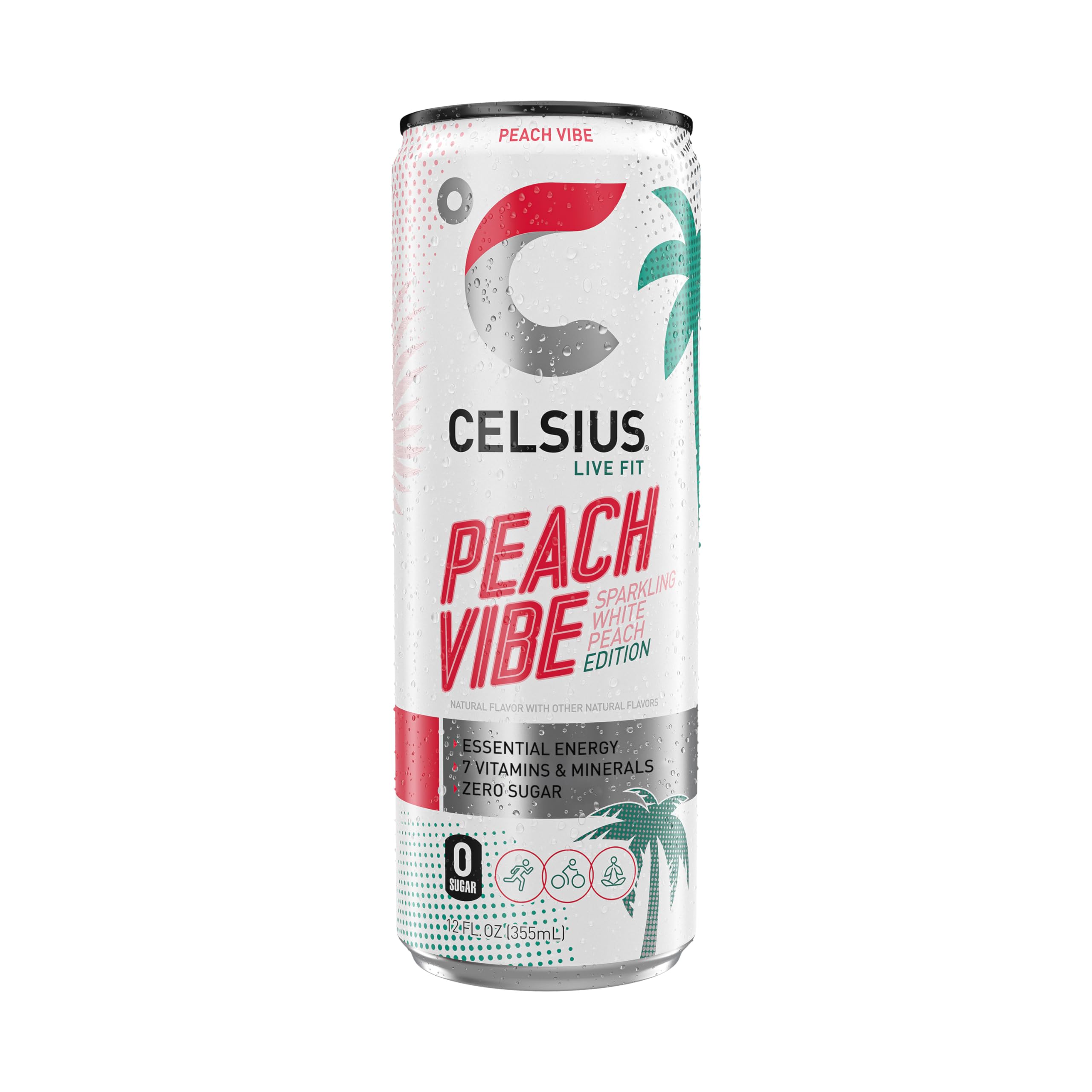 Celsius Peach Vibe refresh serve, ideal for post-workout or study sessions.