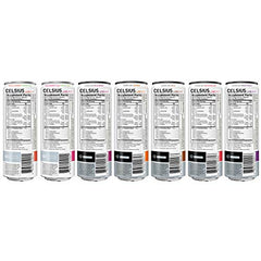 CELSIUS slim can close-up on label highlighting no artificial flavors