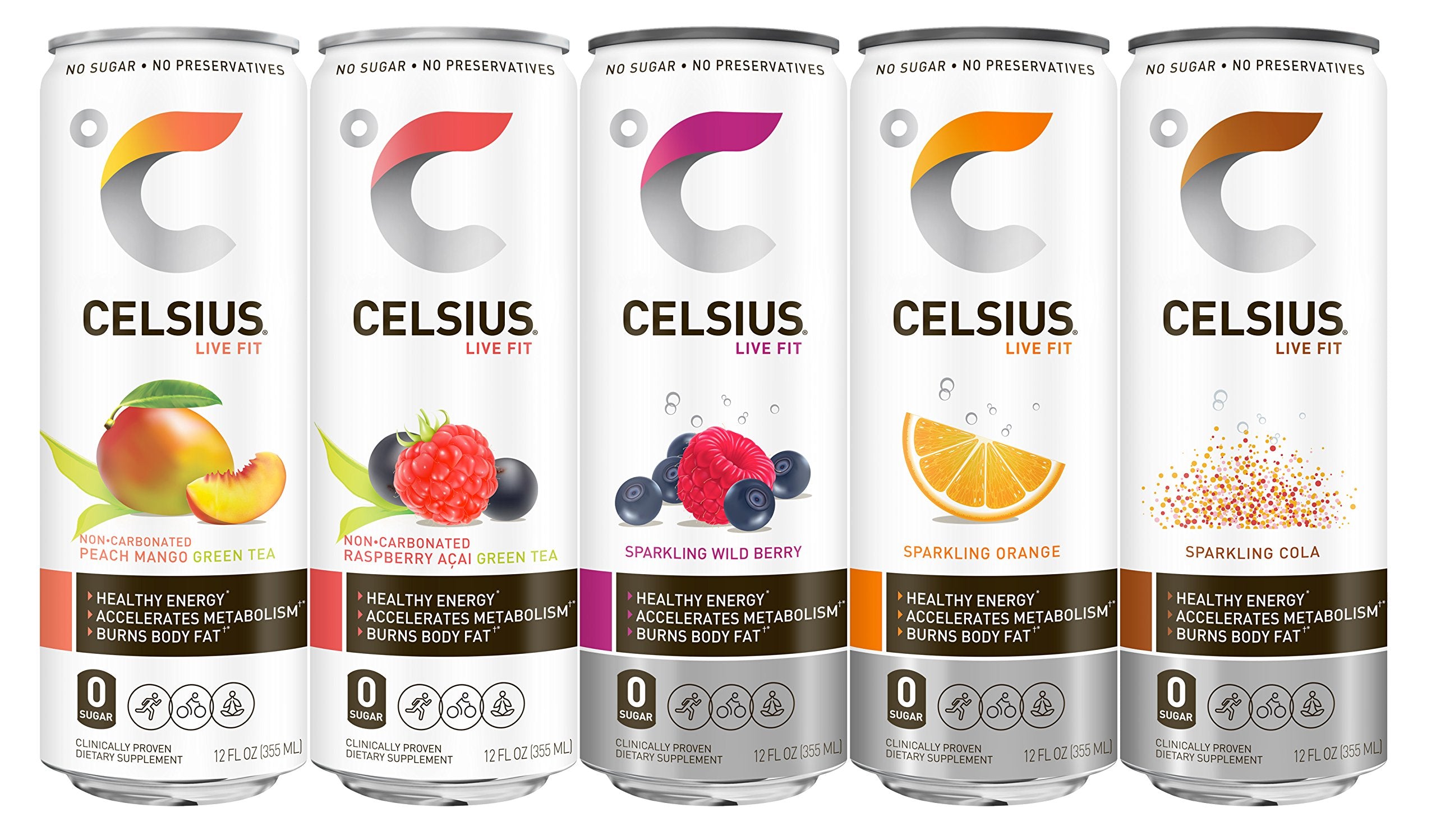 CELSIUS slim can pouring into glass for refreshing energy