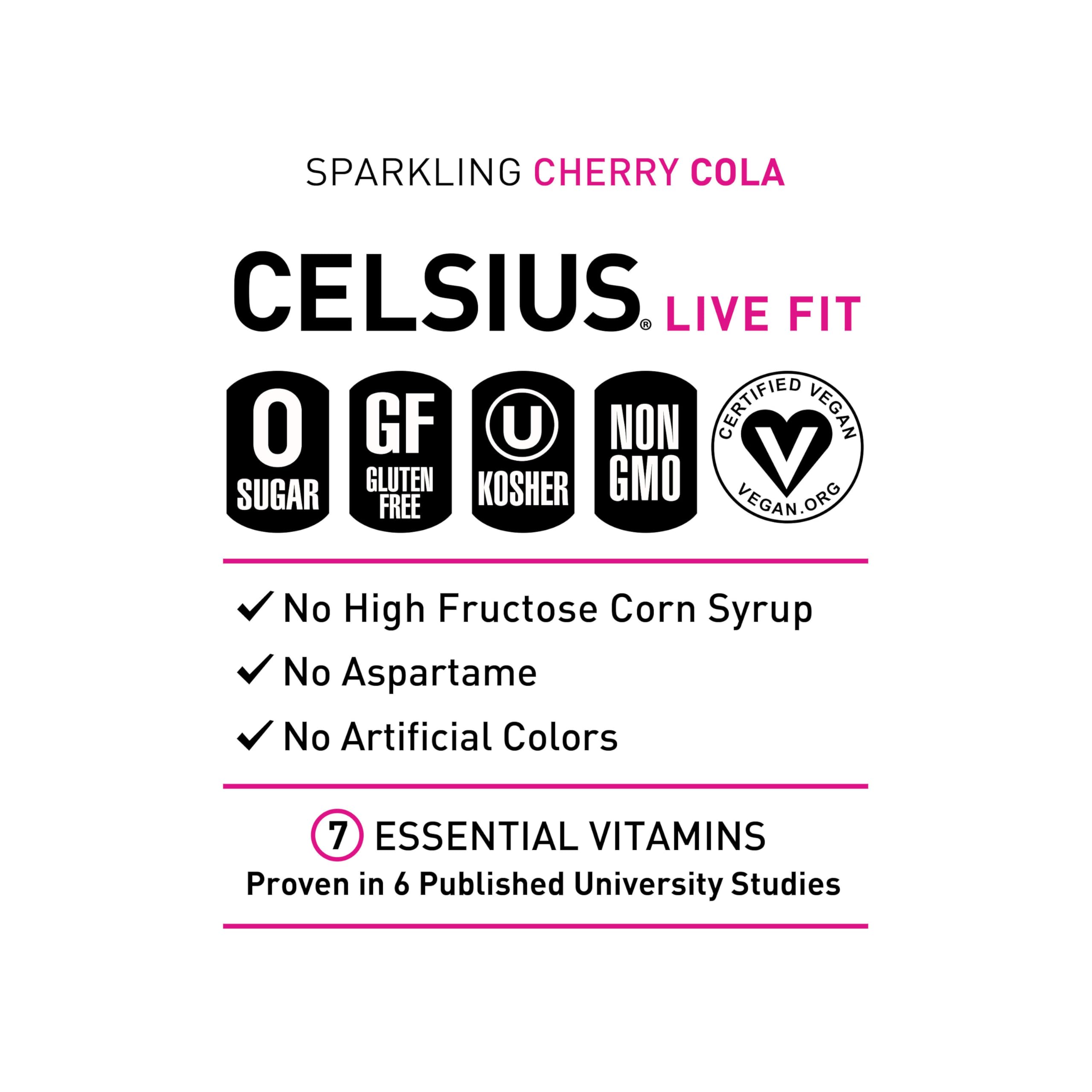 CELSIUS Sparkling Cherry Cola 12-pack for convenient on-the-go energy.
