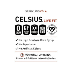 CELSIUS Sparkling Cola 12-pack image for convenient daily energy on the go.