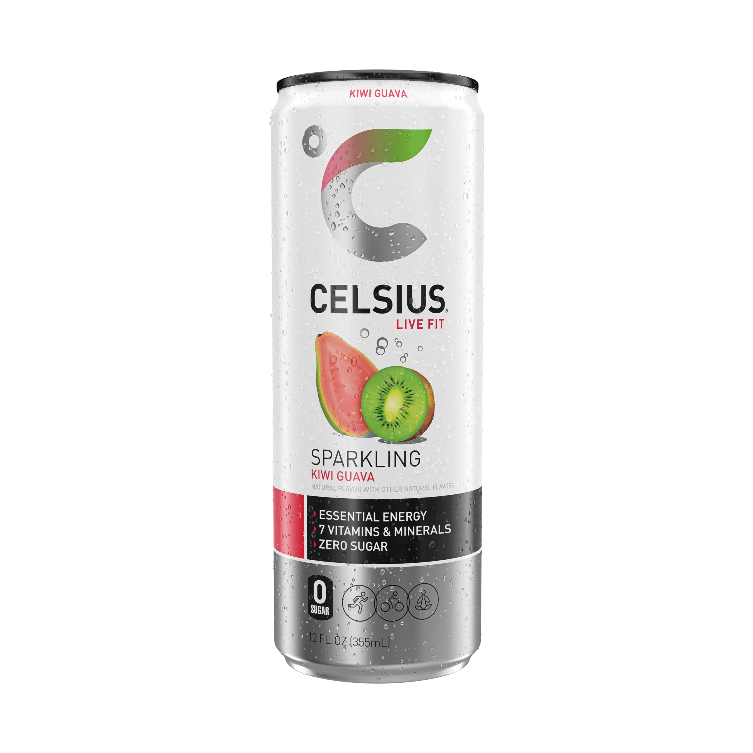 Celsius Sparkling Kiwi Guava pack shows convenient stocking for active routines.