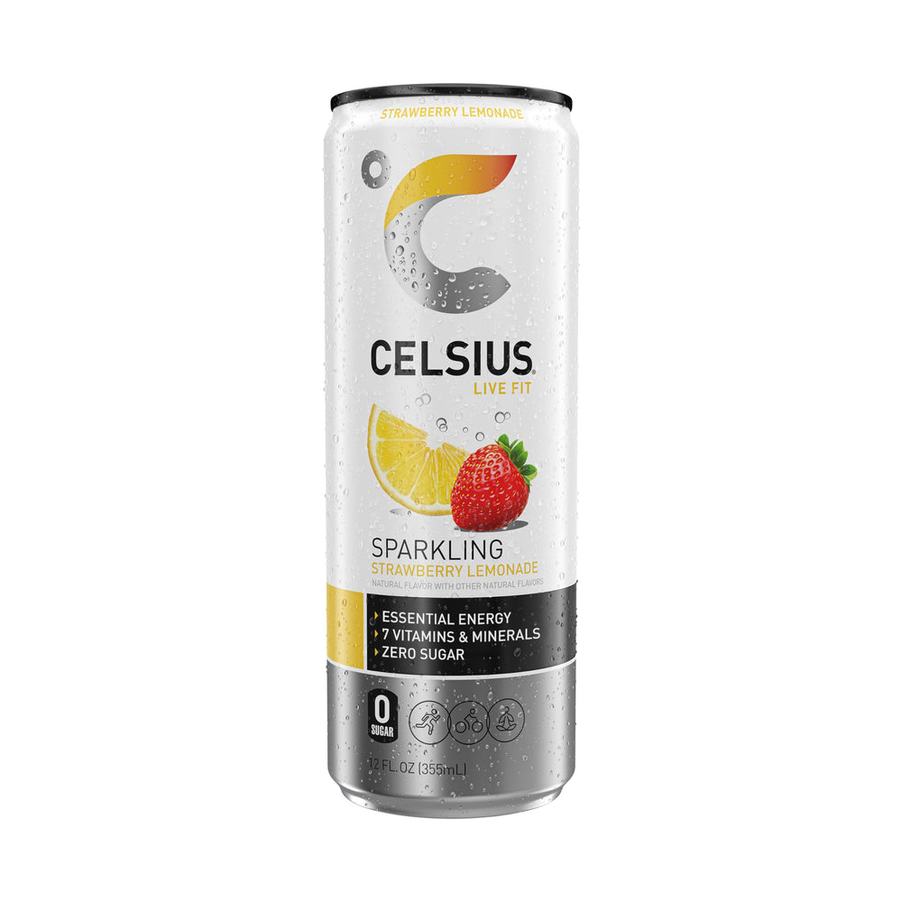 CELSIUS Sparkling Strawberry Lemonade 12-pack conveys convenience for active lifestyles
