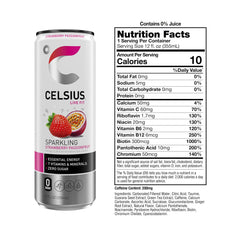 CELSIUS Sparkling Strawberry Passionfruit pack provides convenient 12-pack fueling on the go.