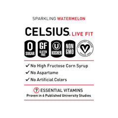CELSIUS Sparkling Watermelon poured into glass suggests quick hydration after workouts.