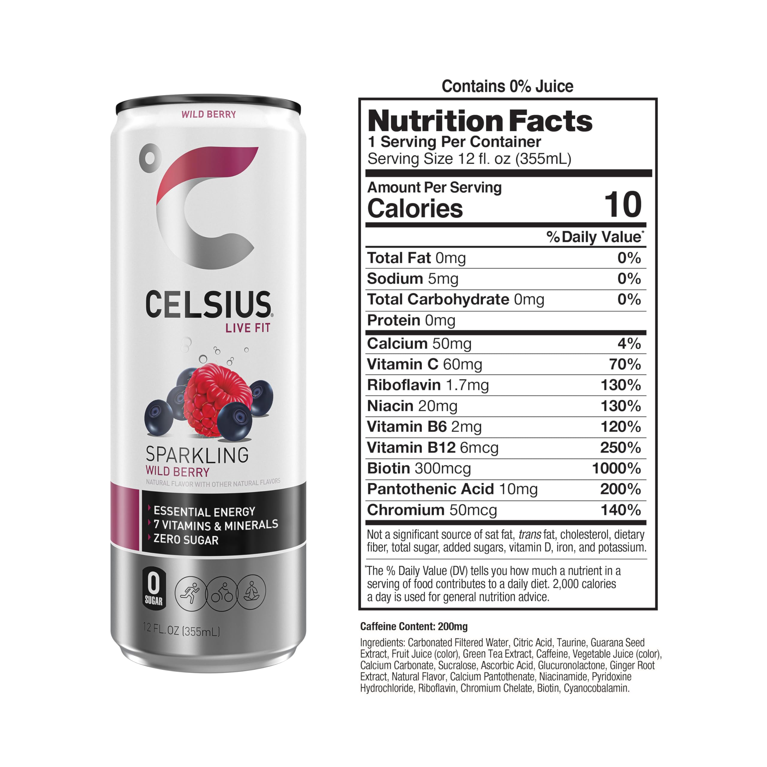 CELSIUS Sparkling Wild Berry 12-pack box ready for on-the-go energy