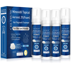 Celtrum 5% Minoxidil foam bottle for easy scalp application and potential growth support.