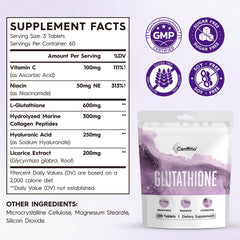 Close-up of Cenffitio glutathione tablets for simple daily use.
