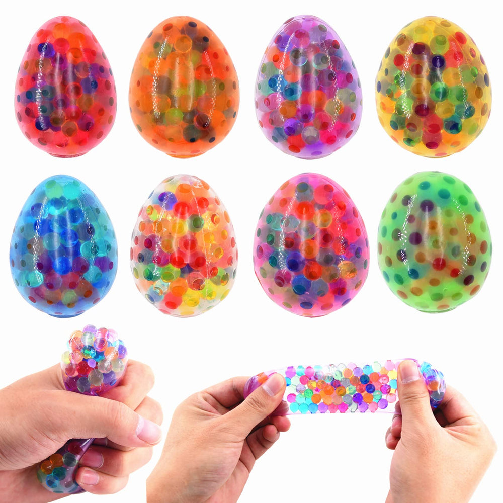 Cenmeytoy Easter Eggs Stress Balls—multi-color pack for desk fidget fun and stress relief.