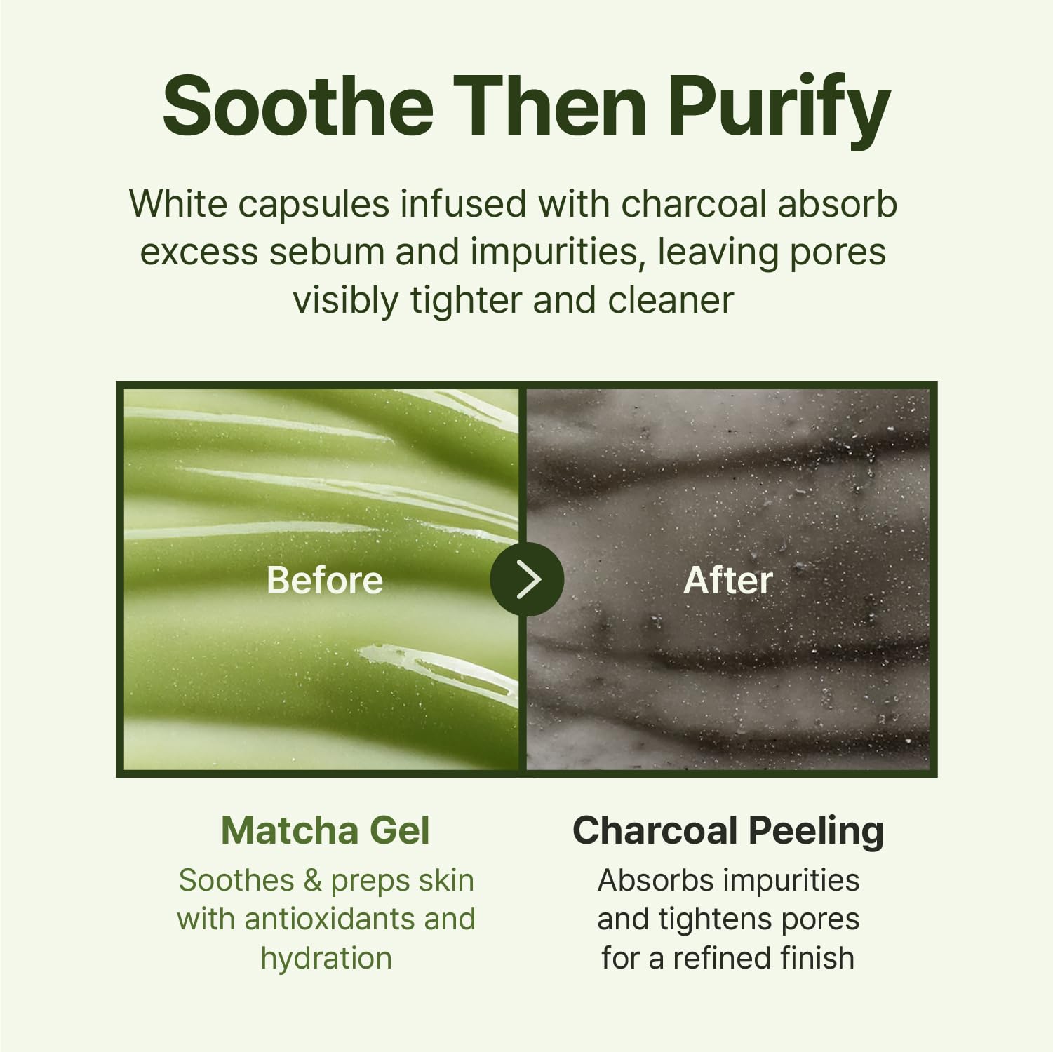 Image of pore refinement from Centellian 24 Madeca Matcha Peeling Gel