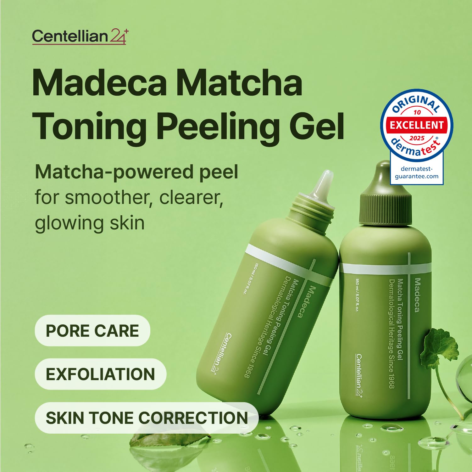 Close-up texture of Centellian 24 gel showing mild exfoliation