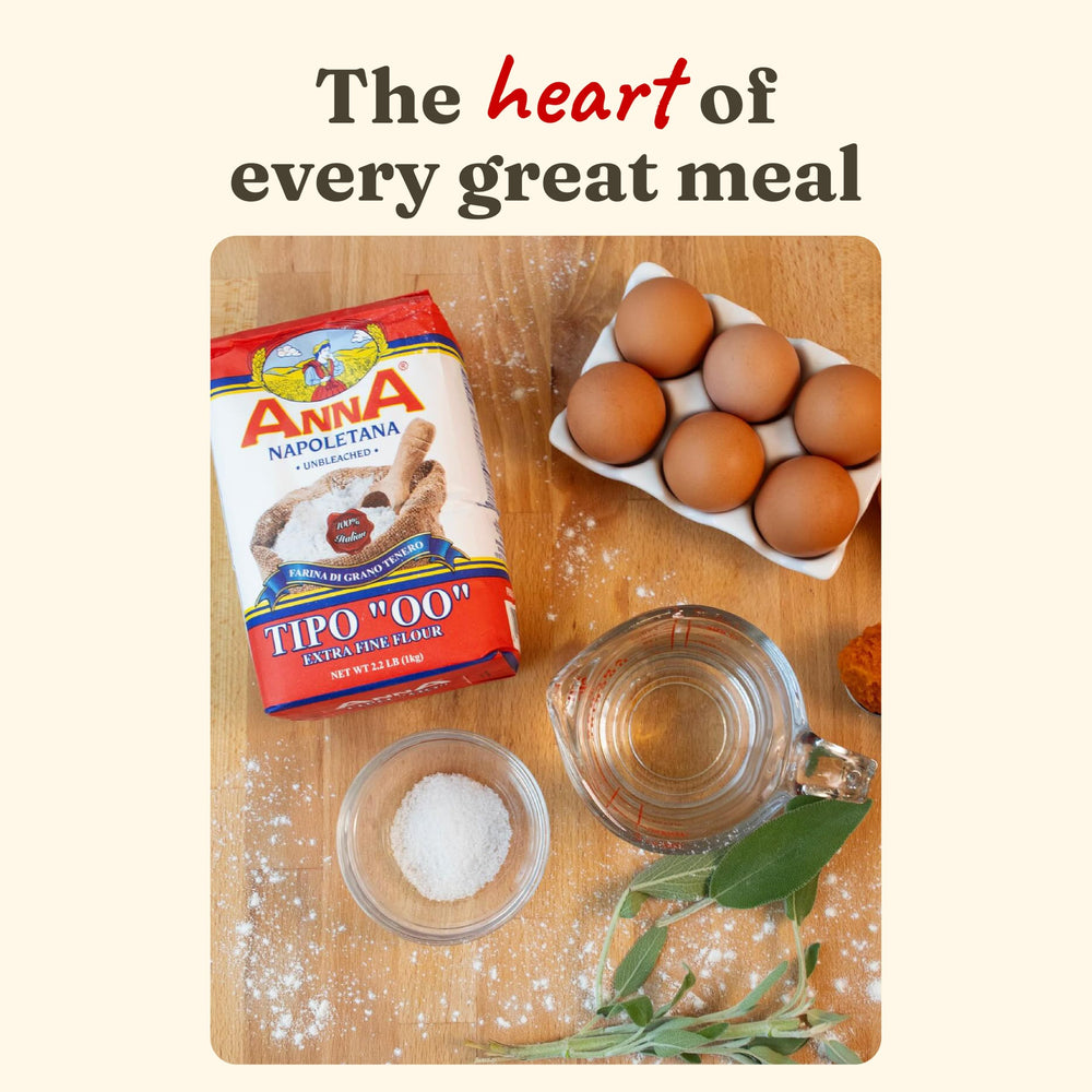 Pasta dough made with Cento Anna 00 flour for silky texture