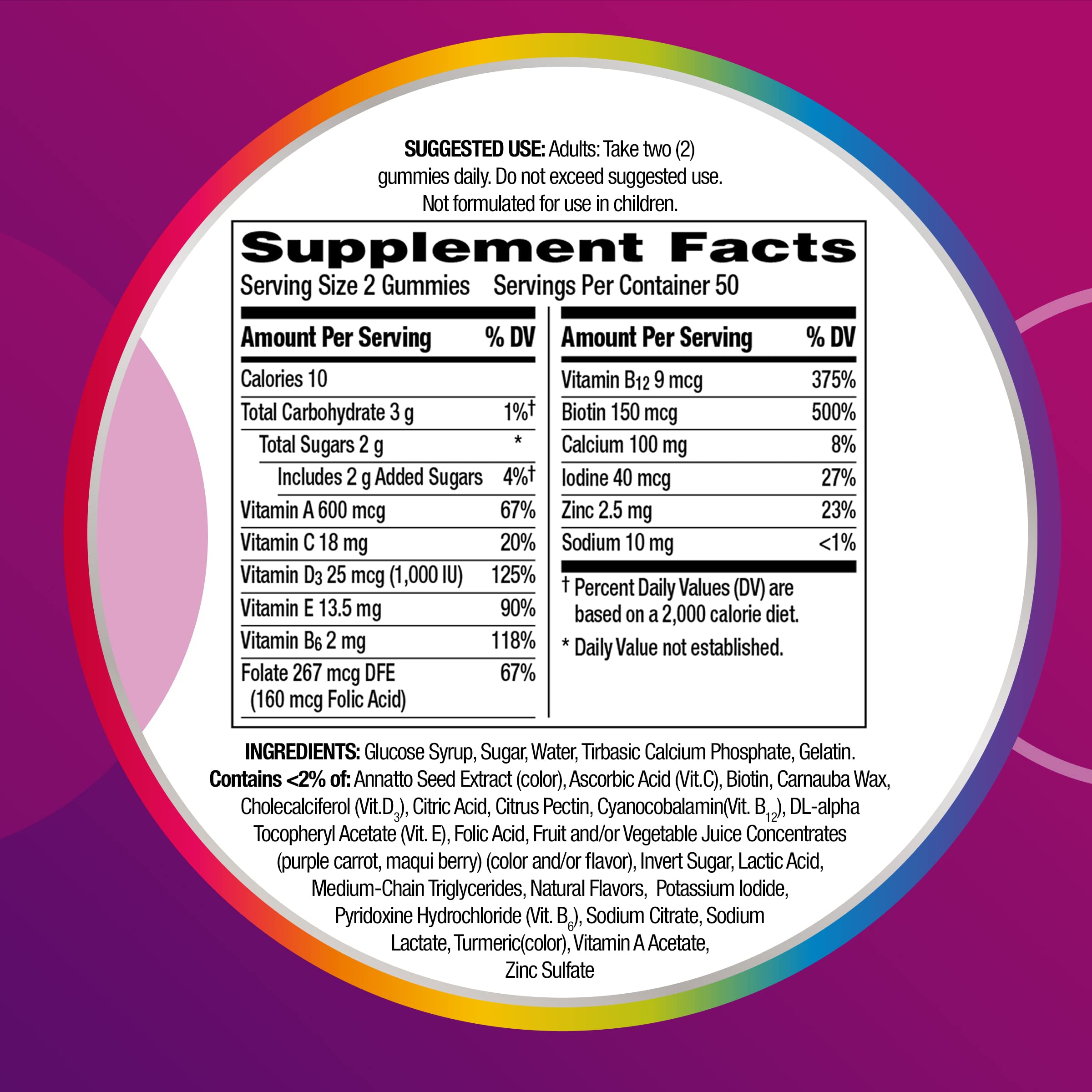 Easy daily routine with Centrum MultiGummies Women taking two gummies.