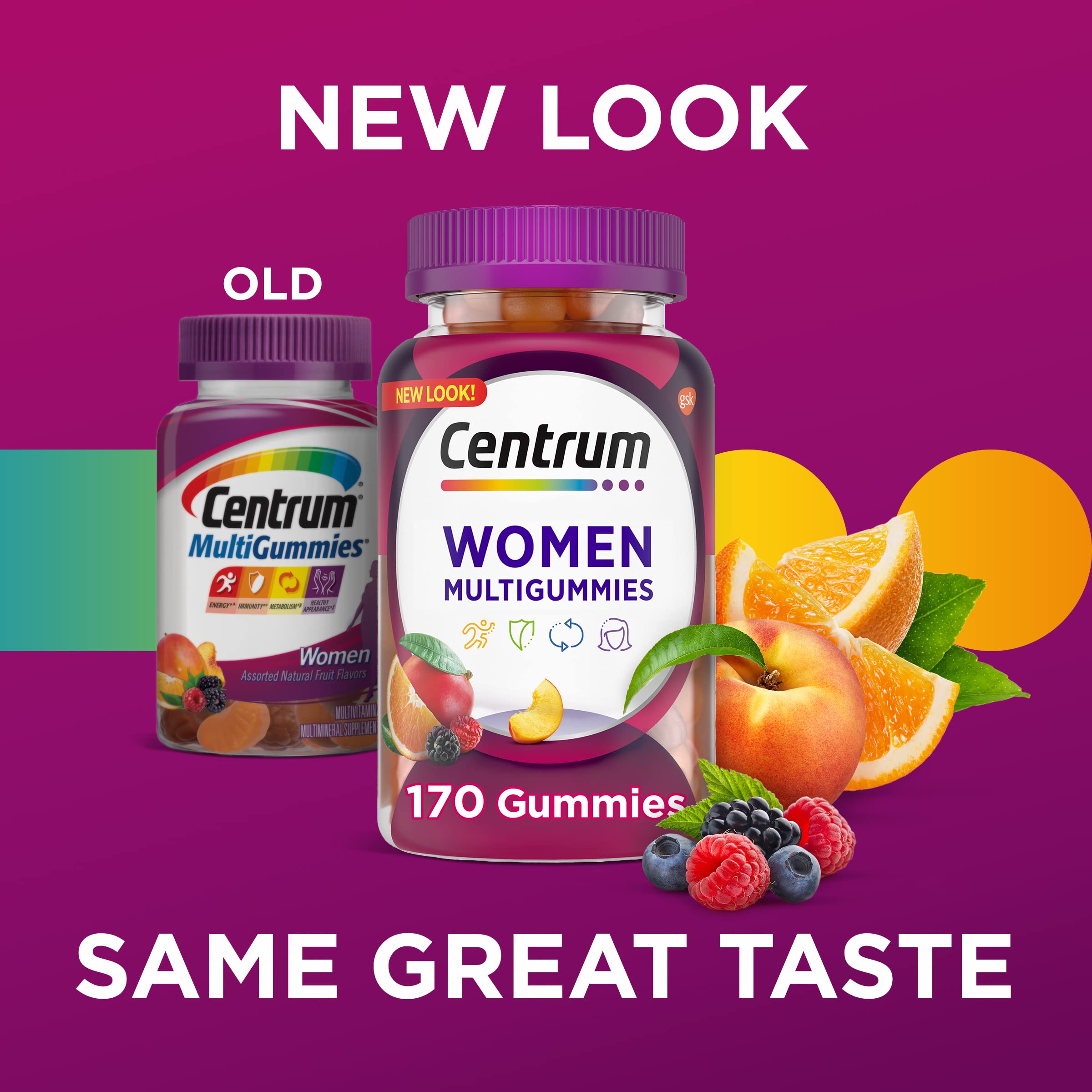 Close-up of Centrum MultiGummies Women gummies for convenient daily vitamins.
