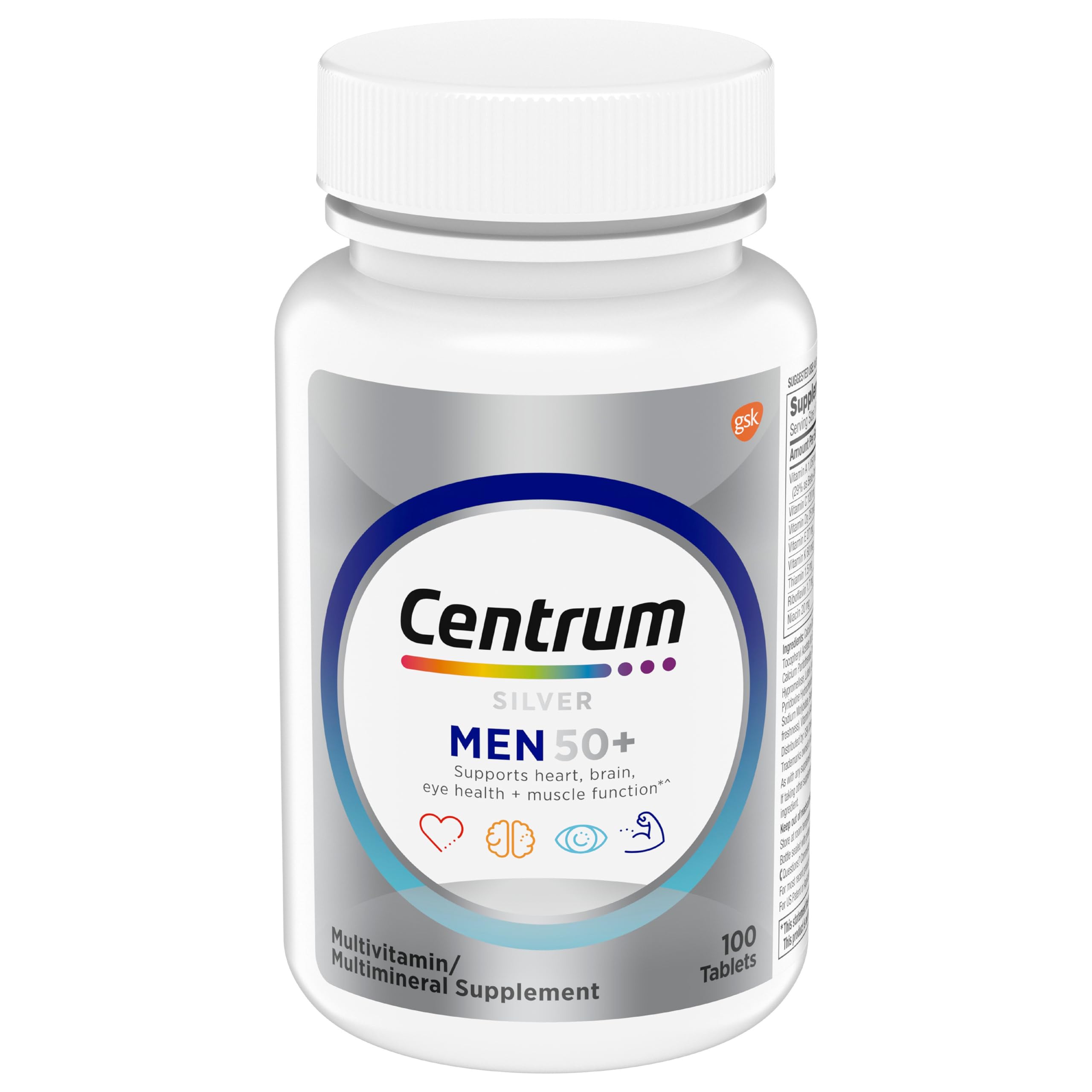 Centrum Silver Men 50+ bottle on table supports a simple daily routine