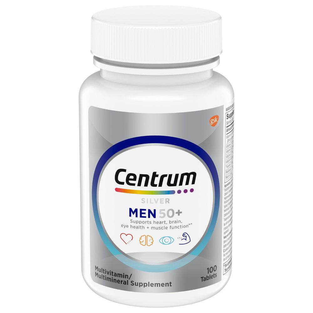 Centrum Silver Men 50+ bottle on table supports a simple daily routine