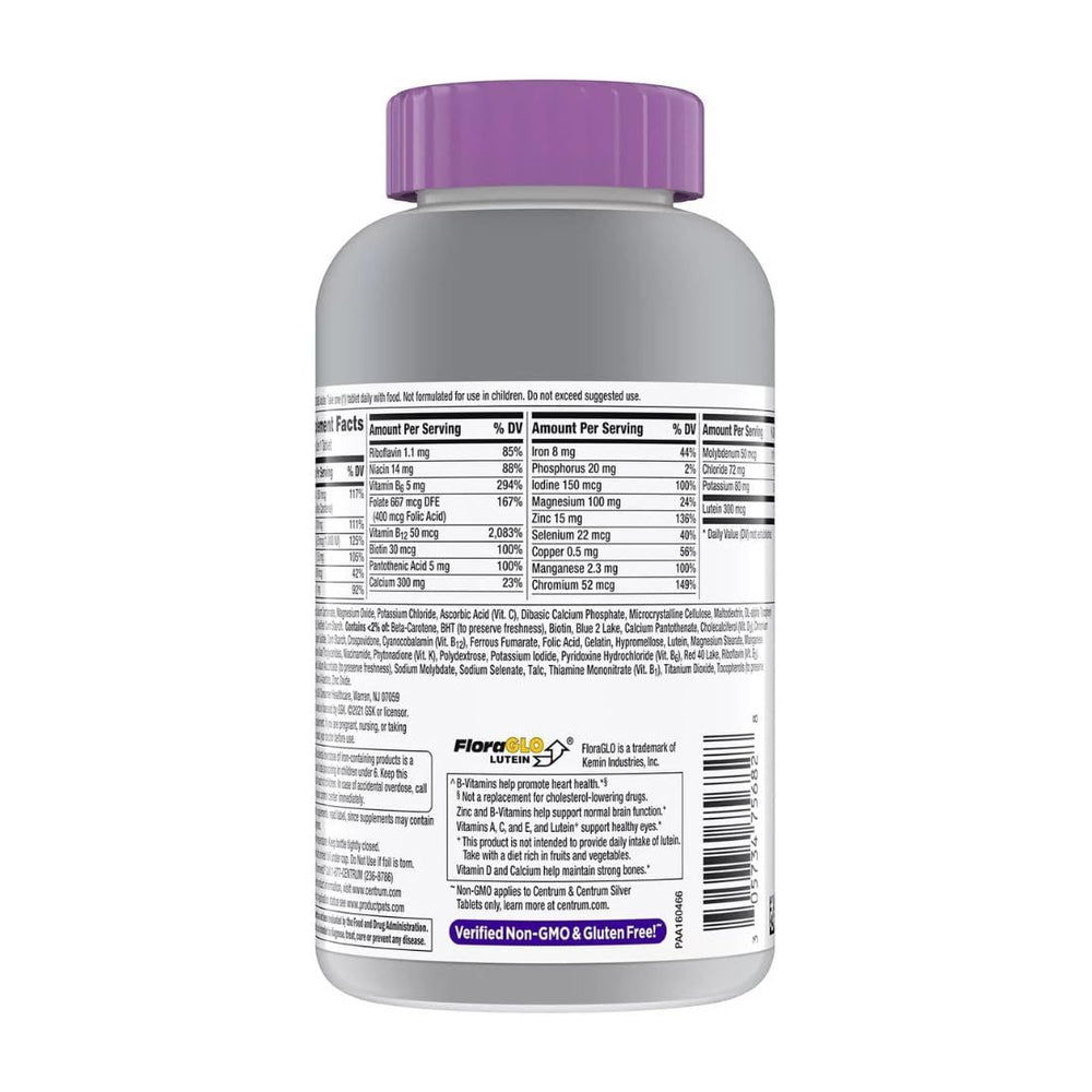 Centrum Silver Women 50+ bottle open invites quick morning routine for daily nutrition.