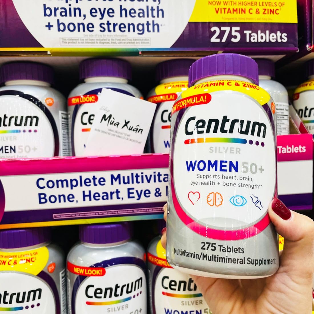 Centrum Silver Women 50+ packaging display suggests accessible daily wellness.