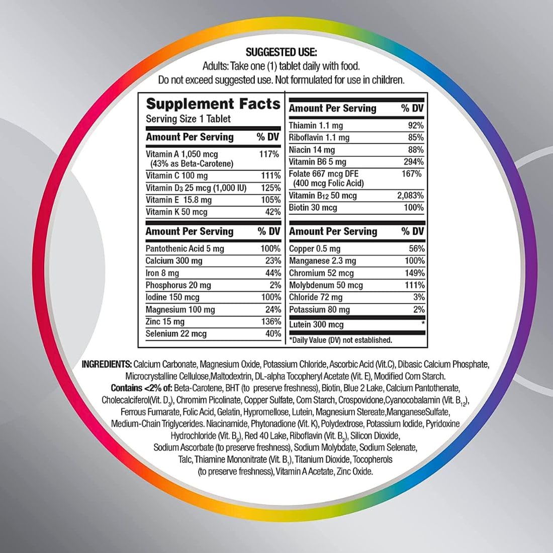 Centrum Silver Women 50+ tablets closeup highlighting easy-to-swallow form.