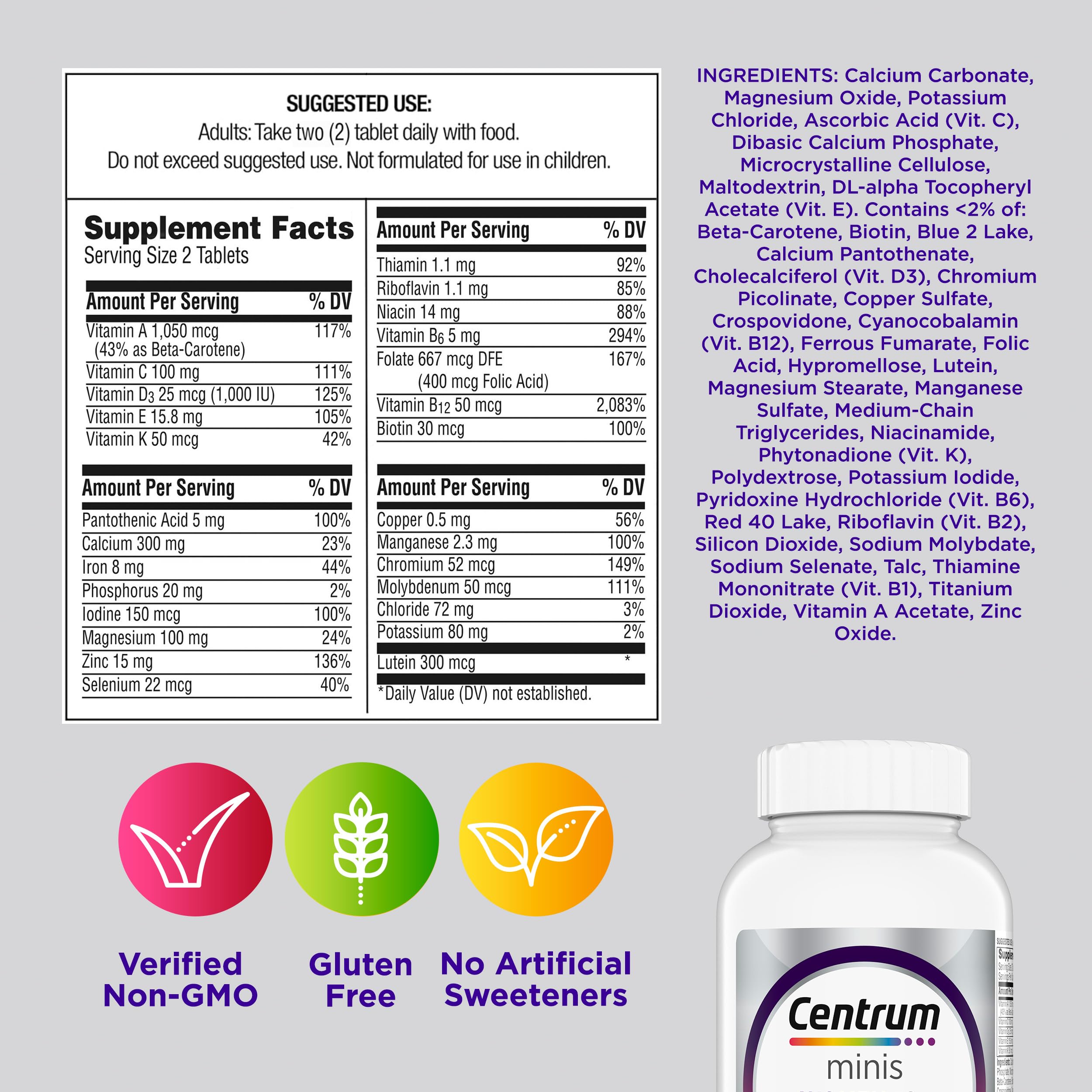 Calcium note on label highlighting bone health