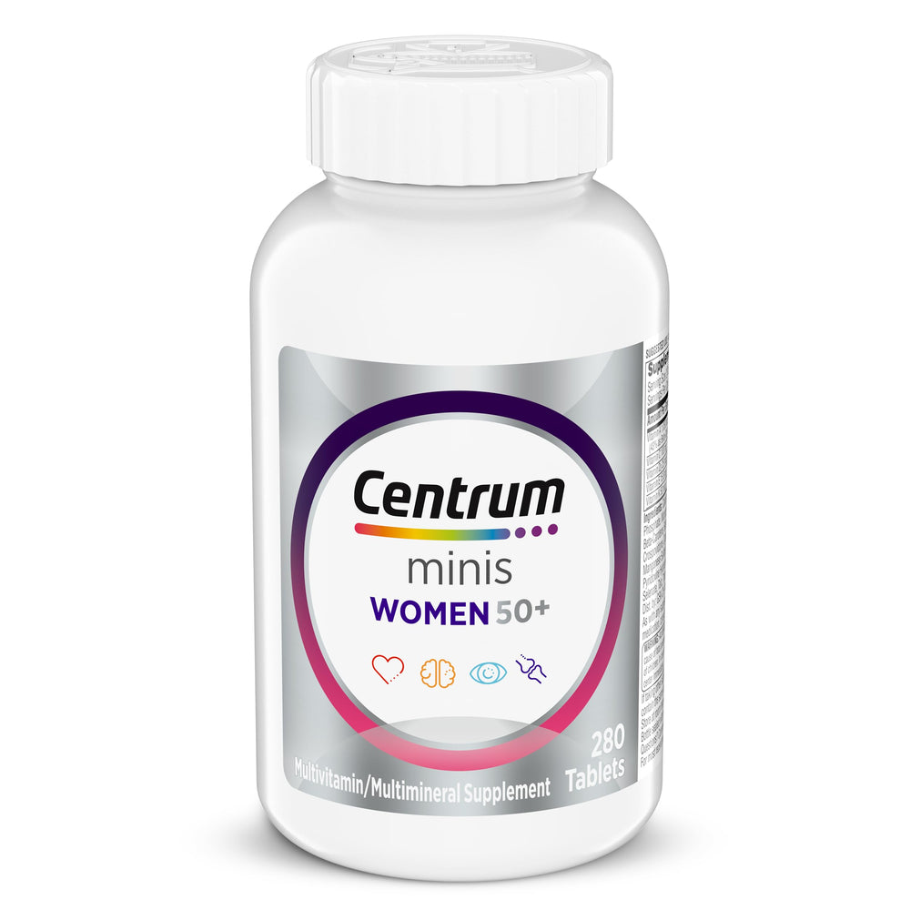 Centrum Silver bottle front shows label and 280-count content