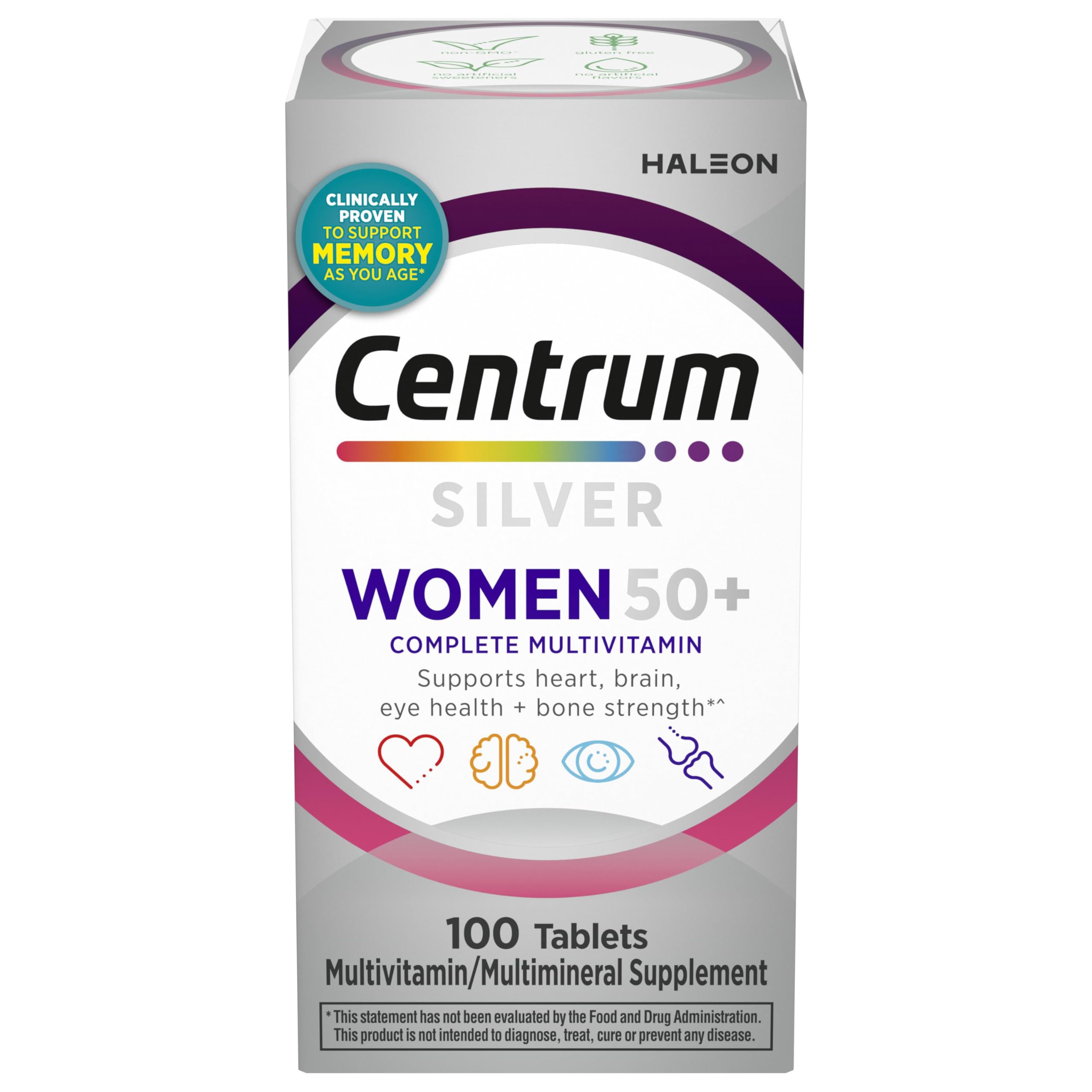 Centrum Silver Women's Multivitamin bottle front view supports daily wellness