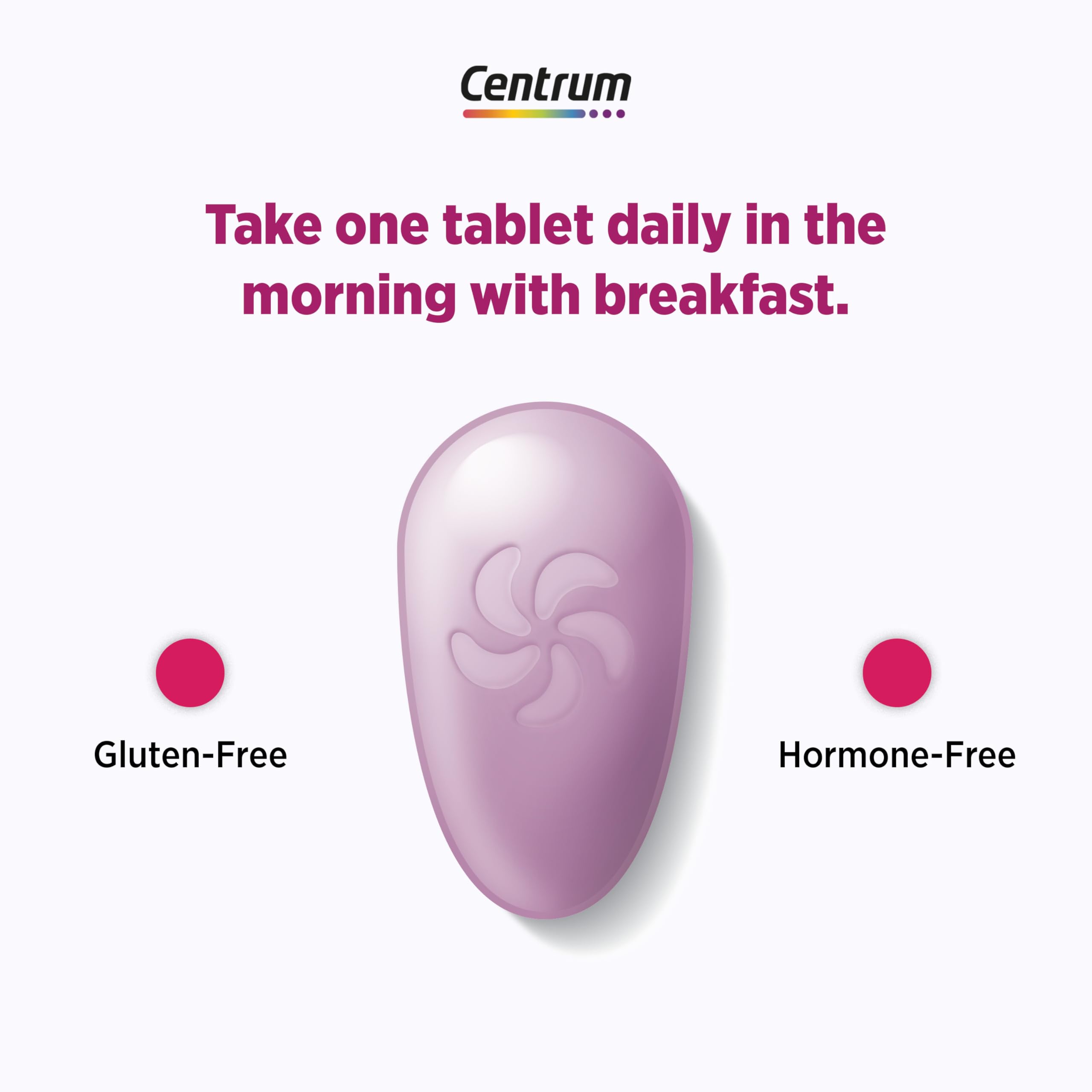 Centrum vegetarian-friendly, gluten-free and allergen-conscious packaging.