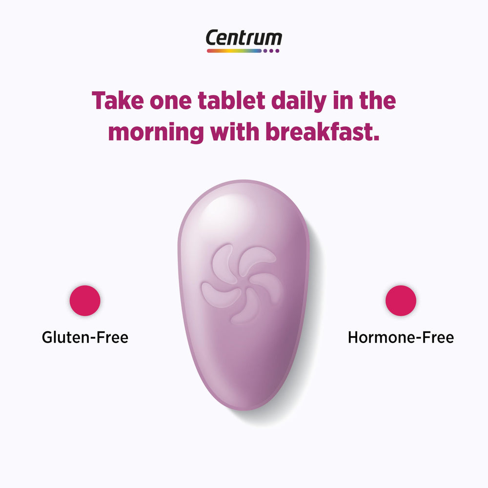 Centrum vegetarian-friendly, gluten-free and allergen-conscious packaging.