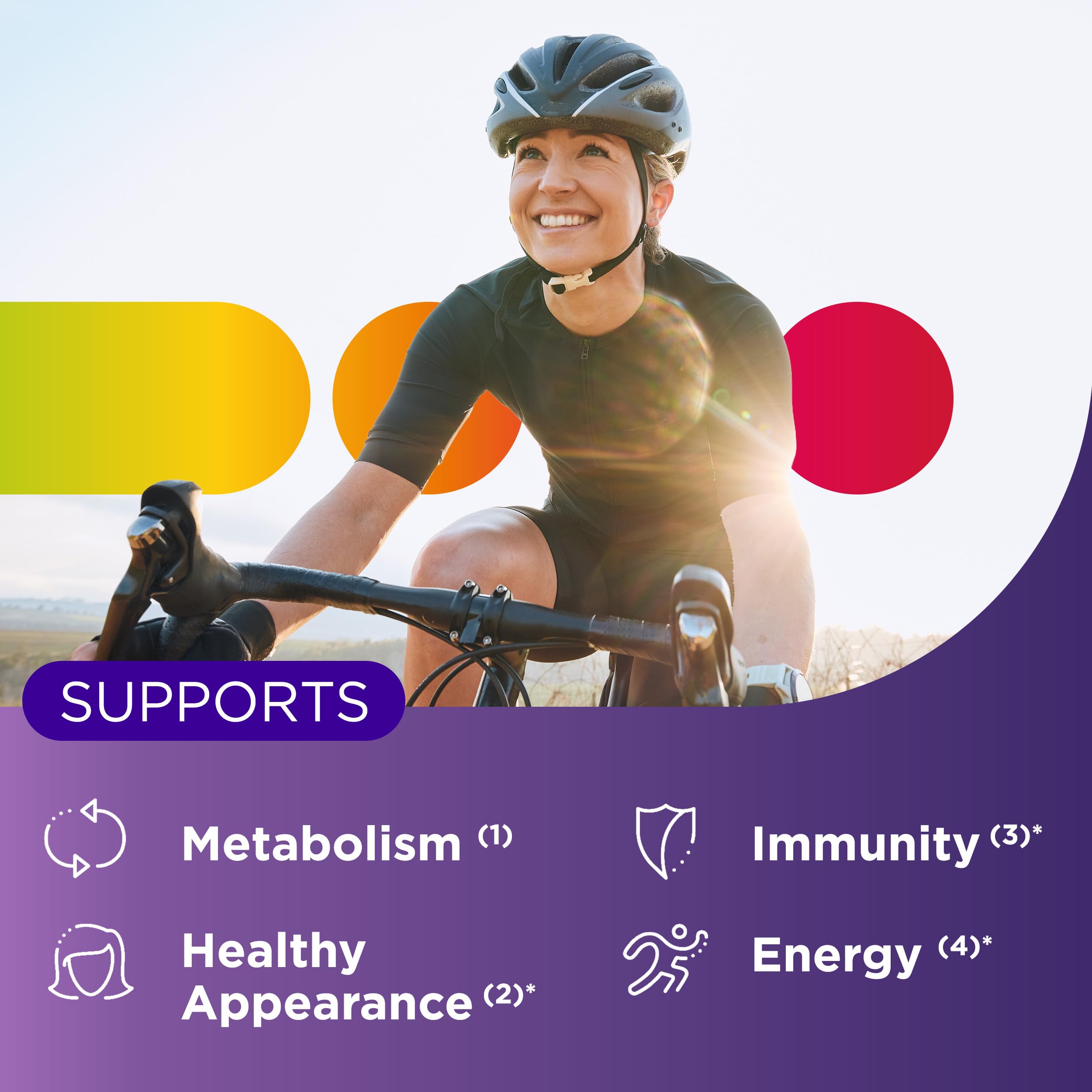 Centrum Women bottle immunity support highlight essential vitamins.