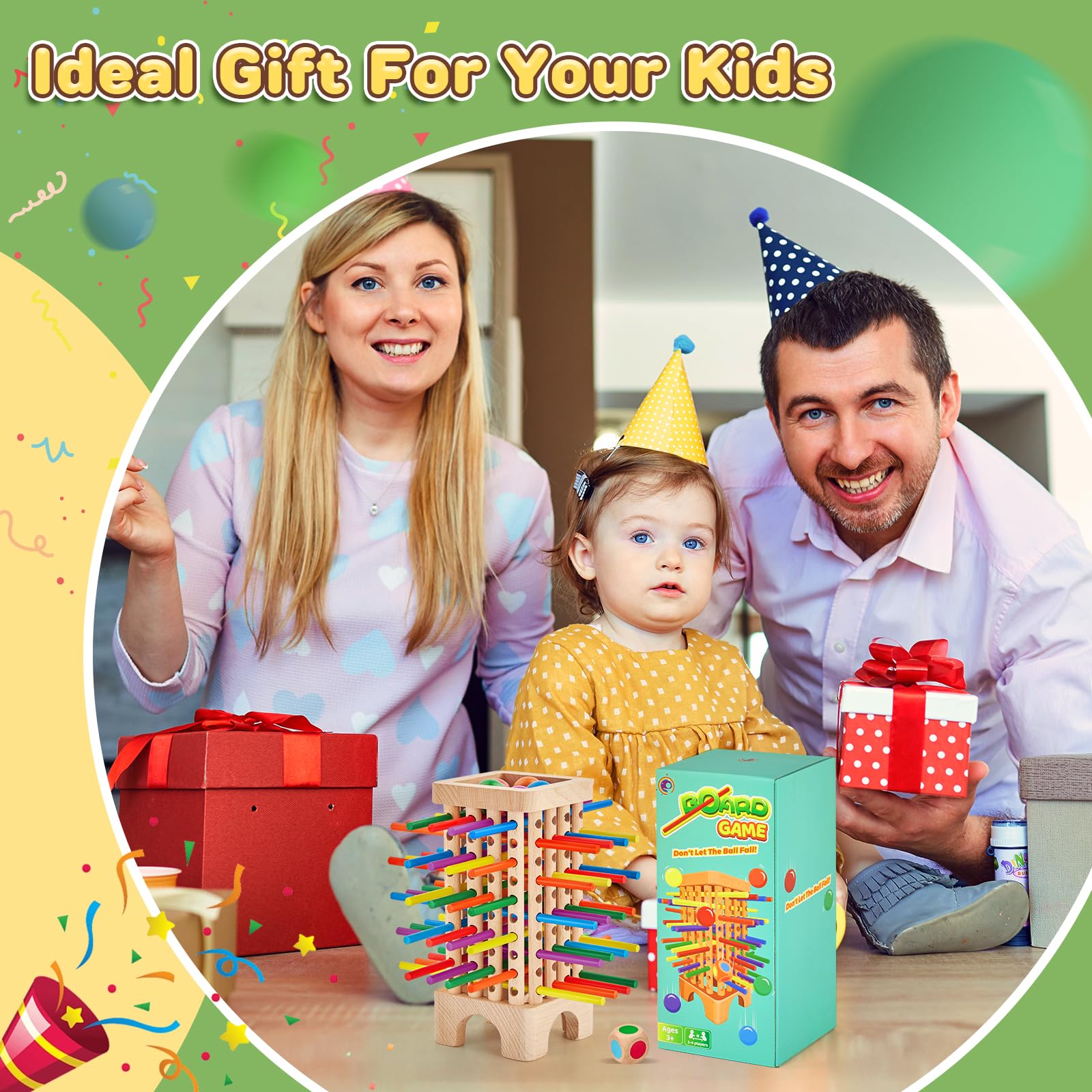 Centtechi wooden board game is a great gift for 3-6 year olds.