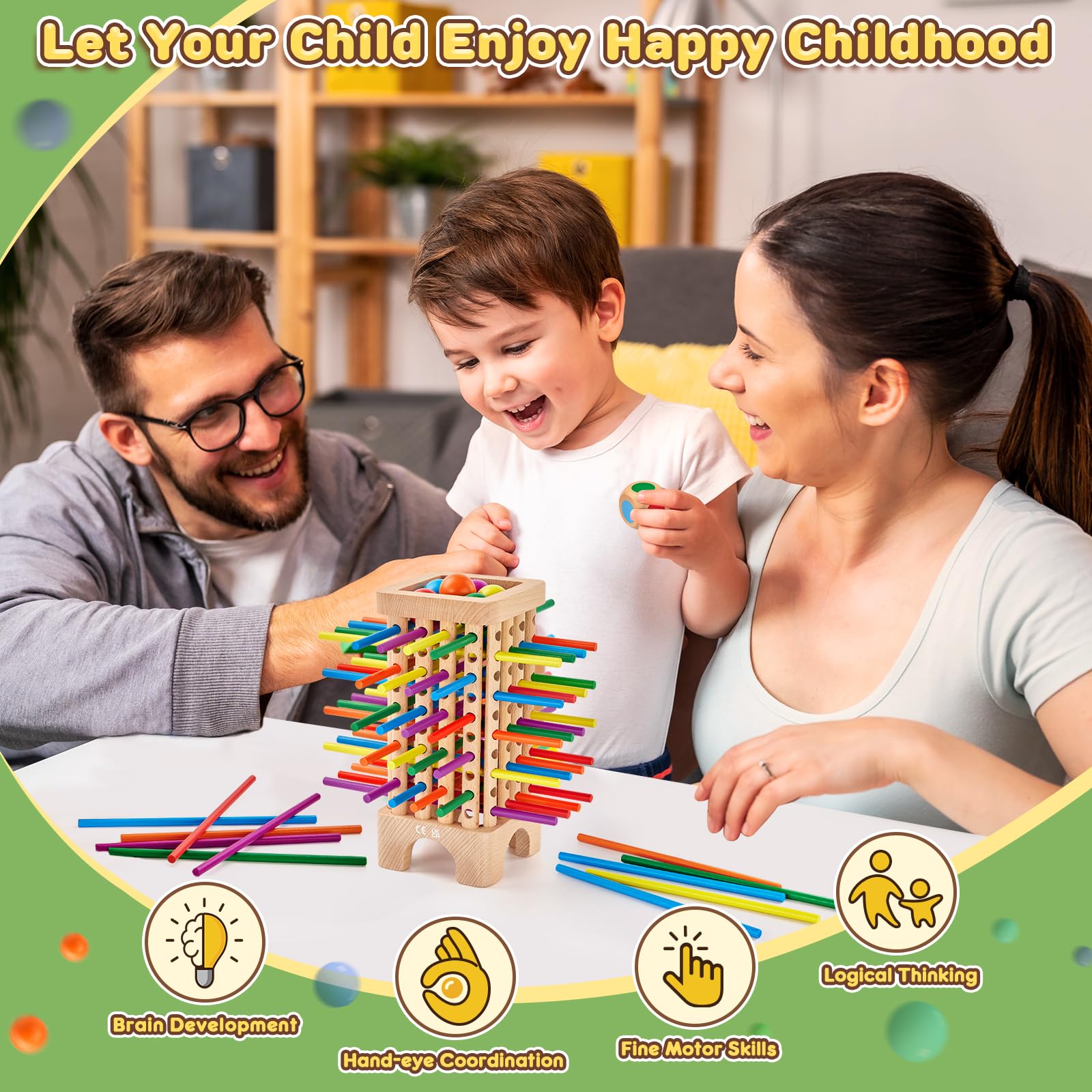 Centtechi tilted tower design helps prevent drops during play.