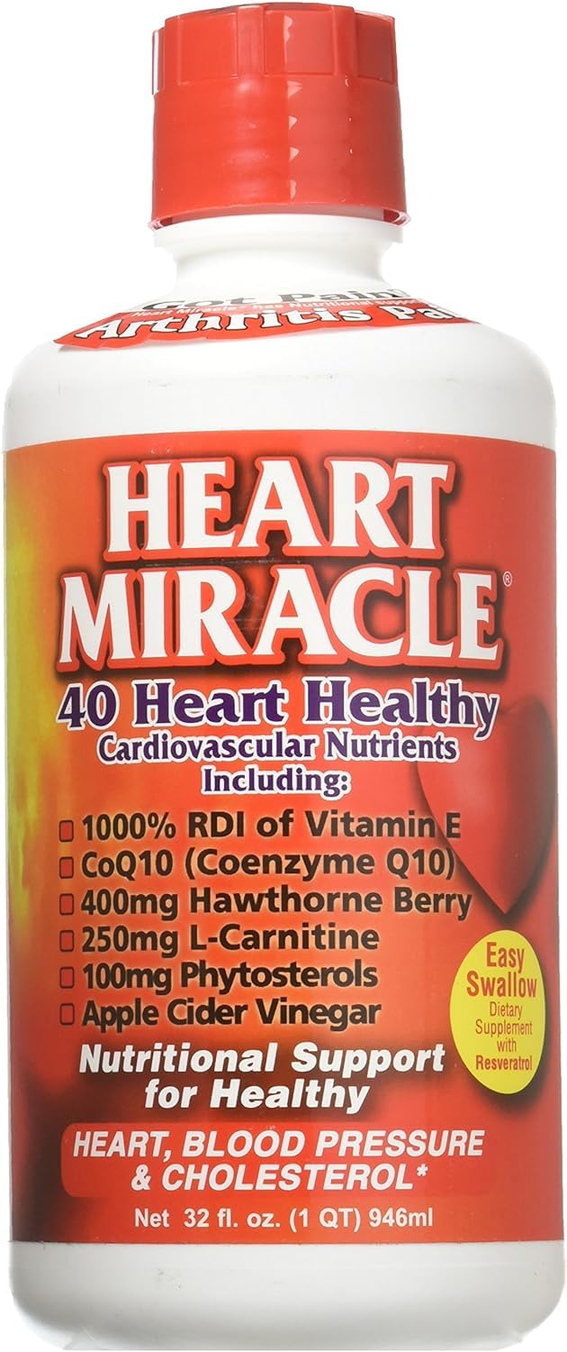 Century Systems Heart Miracle bottle pour demonstrates convenient daily support for heart health.