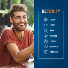 The Cleaner Detox bottle with clear label highlighting easy-to-swallow capsules.