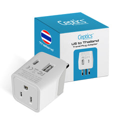 Ceptics Thailand travel plug Type O in a compact, pocket-friendly size for easy packing.