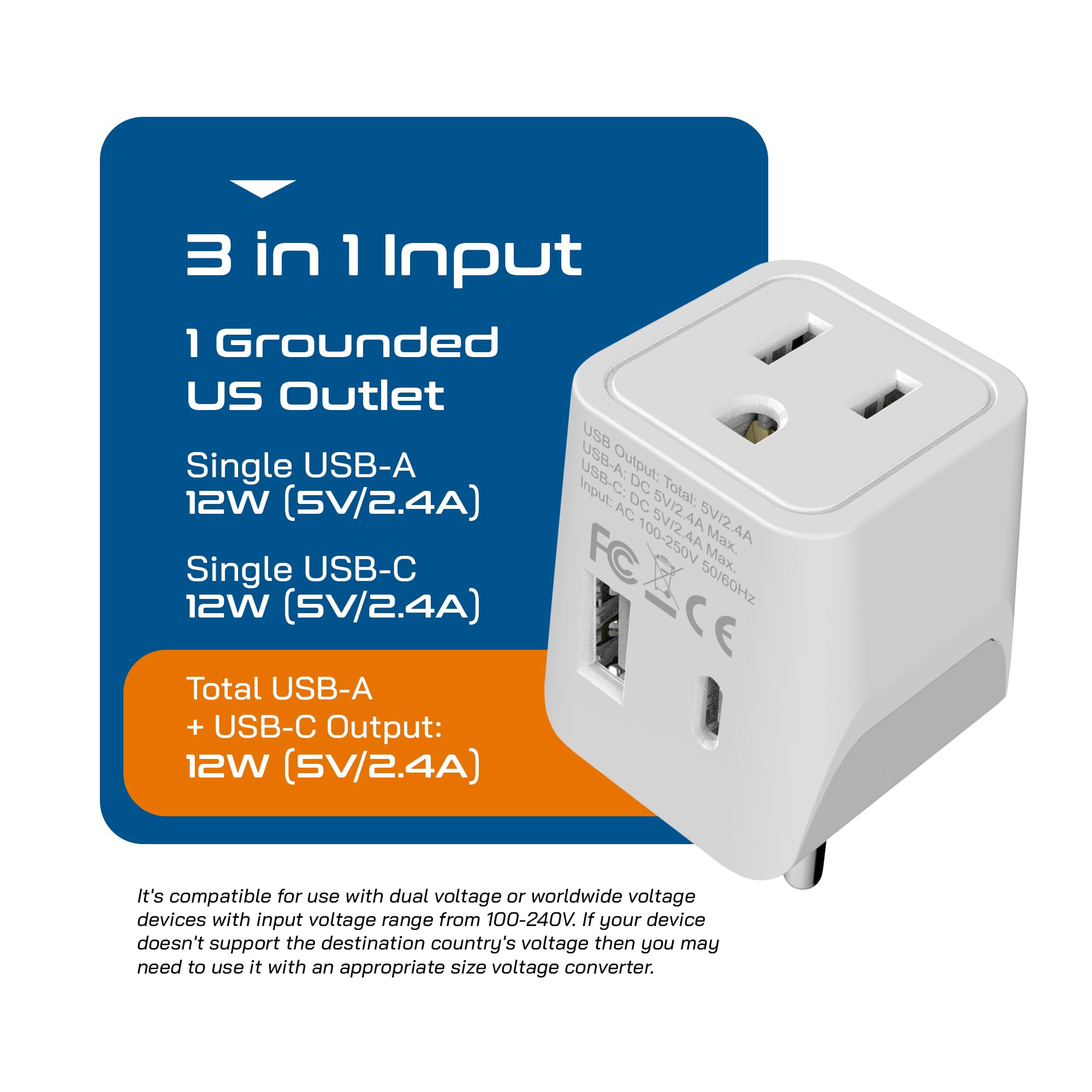 Ceptics Thailand USB-A port supporting simultaneous device charging.