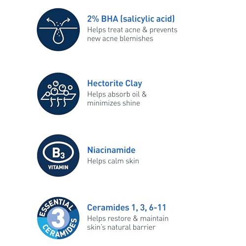 CeraVe Acne Control Cleanser with clarifying clay absorbs oil and controls shine.