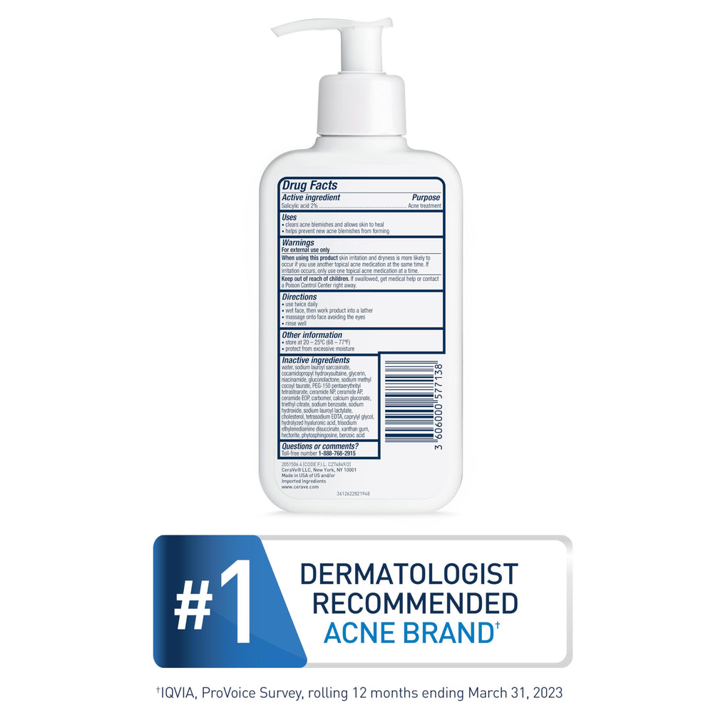 CeraVe Acne Control Cleanser daily face wash for oil-prone skin.