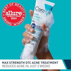 CeraVe Acne Foaming Cream Wash forms a gentle foam on skin